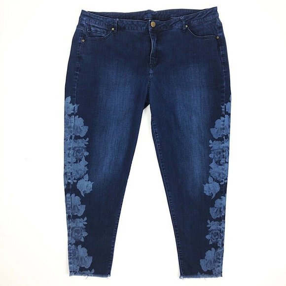 Lane Bryant Denim - Lane Bryant Raw Hem Skinny Ankle Jeans